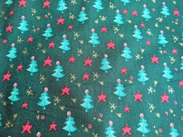Bottle Green Christmas Trees Cotton Fabric Christmas Fabric, Festive Fabric, Holiday Fabric